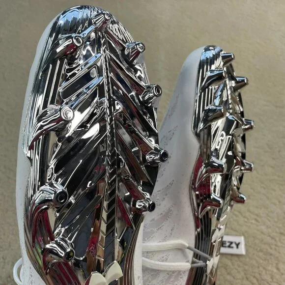 [US 14] UNDER ARMOUR UA SPOTLIGHT 4D Foam Football Cleats Shoes White Silver